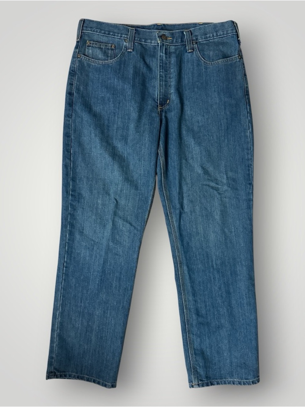 Carhartt Men's Dark Wash Denim Blue Workwear Carpenter Jeans 38x32 Relaxed Fit